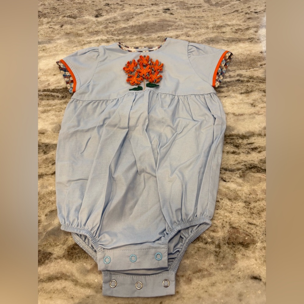 Dondolo Fall Embroidered Flowers Bubble Romper